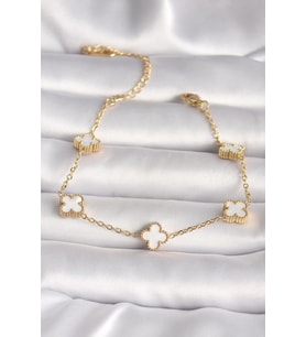 Çelik Gold Renk Baby Boy Yonca Model Kadın Bileklik - Tj-Bb6640