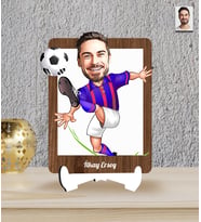 Kişiye Özel Futbolcu Temalı Karikatür Ahşap Biblo