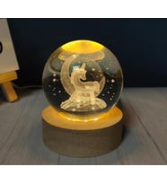 Unicorn Tasarımlı Işıklı Cam Küre Cap 6 Cm Kod 54