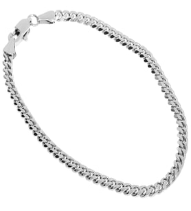 Erkek 4 mm Zincir Çelik Bileklik (Silver)