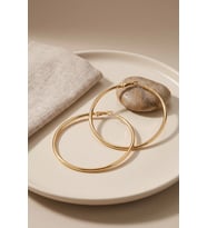 316L Çelik Gold Renk 56 mm Halka Küpe