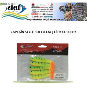 LEVREK TURNA SİLİKONU CAPTAIN STYLE SOFT 8 CM 5’Lİ PK RENK : 2