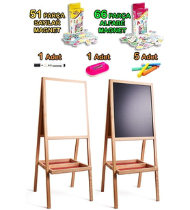 Manyetik Ahşap Çocuk Yazı Tahtası Seti, Dayanıklı ve Eğlenceli Öğrenme