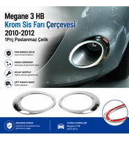 Megane 3 HB Krom Sis Farı Çerçevesi 2010-2012 Paslanmaz Çelik