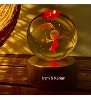 Kişiye Özel Küçük Prens Işıklı Cam Küre 8cm*6cm (Karışık)