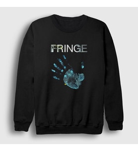 Presmono Unisex Siyah Hand Fringe Dizi Sweatshirt 438403tt