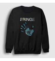 Presmono Unisex Siyah Hand Fringe Dizi Sweatshirt 438403tt