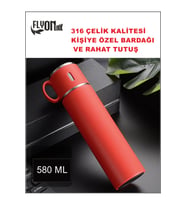 20-24 SAAT SICAK SOĞUK MUHAFAZALI 316 KALİTELİ ÇELİK BARDAKLI TERMOS 580 ML KALİTE TESADÜF DEĞİLDİR