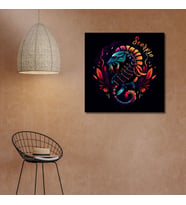 Tekli Kare Kanvas Astroloji ve Burç Tablosu Akrep Burcu