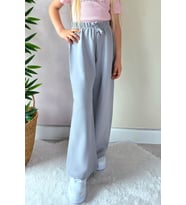 Breeze Kız Çocuk Pantolon Bağcık Aksesuıarlı Beli Lastikli 6-10 Yaş, Gri