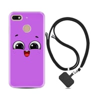 General Mobile GM8 Go GM9 GM20 Pro Plus Kılıf Boyun Askılı Silikon Purple Sweety 1717