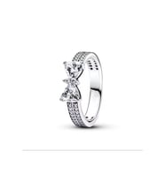 Poseidons Jewellery Işıltılı Fiyonk Çift Sıralı Yüzük