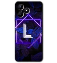 Realme C53 Kılıf HD Desen Baskılı Kılıf - Dark Neon Yaprak L Harfi