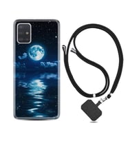 Samsung a71 A72 A73 A7 A9 2018 C7 C9 Kılıf Boyun Askılı Silikon Night Moon 1133