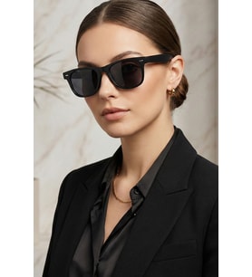 Unisex Siyah Mat Kare Güneş Gözlüğü Kalın Saplı Dn1078msyh