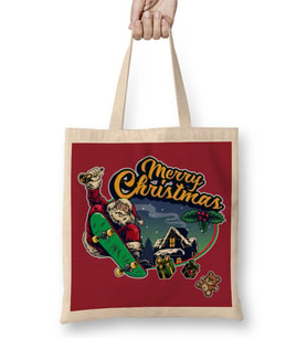 Yılbaşı Yeni Yıl Konseptli Merry Christmas 022 Bez Çanta Uzun Saplı