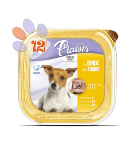 Plaisir Pate 150Gr Hindi Etli Yetişkin 12Adet Yaş Köpek Maması
