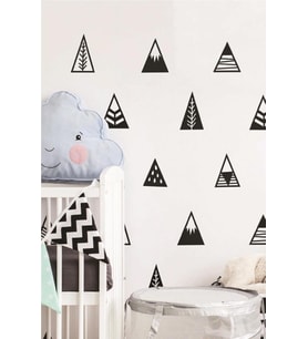 Üçgenler Dağ Tribal Duvar Sticker Bebek Ve Çocuk Odası Dekoratif Duvar Çıkartması Sticker 100 Adet