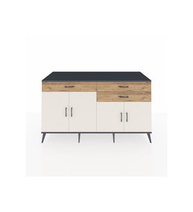 Kronos Konsol 2 Raflı 3 Çekmeceli 4 Kapaklı 176x59x99 Antrasit-Aytaşı/Çam