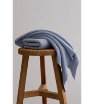 Koza Home Ivory Mavi Kabartma Dokulu Mikro Fiber %100 Pamuk 2Li El Yüz Havlusu Seti 50 X 90 - 50 X 90 1124A