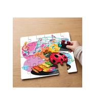 Müzik Çalan Uğurböceğ Tasarımlı 24 Parça Ahşap Çocuk Puzzle MPK0802