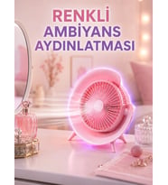3 Hız Ayarlı Usb Şarjlı Rgb Masa Fanı