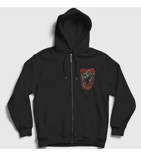 Presmono Unisex Siyah Let Rock Rule Aerosmith Fermuarlı Kapüşonlu Sweatshirt 6847tt