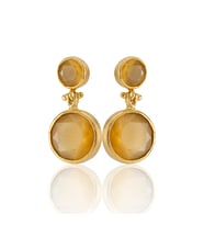 Kadir Jewellery 22 Ayar Altın Kaplama Kadın Taşlı Küpe -El İşçiliği Ve Hipoalerjenik Küpe