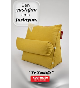 Sırt Destek Yastığı - Bel, Boyun Destekli Yastık TV Yastığı Okuma Yastığı Ameliyat Sonrası (Sarı)