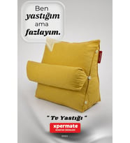 Sırt Destek Yastığı - Bel, Boyun Destekli Yastık TV Yastığı Okuma Yastığı Ameliyat Sonrası (Sarı)