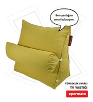 Sırt Destek Yastığı - Bel, Boyun Destekli Yastık TV Yastığı Okuma Yastığı Ameliyat Sonrası (Sarı)