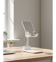 Ayarlanabilir Ergonomik Katlanabilir Masaüstü Telefon Tutucu Beyaz