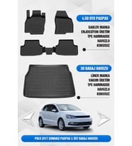 Sahler Vw Polo 2017-2025 Uyumlu 4.5D Premium Havuzlu Paspas ve Liner Marka 3D ÜST Bagaj Havuzu