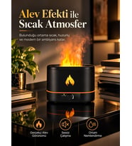 Ls 01 Alev Efektli Aroma Terapi Hava Nemlendirici 2 Litre Üstten Su Dolumlu Sessiz Buhar Makinesi Ofis Yatak Odası Dekoratif Nemlendirici