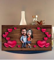 BK Gift Kişiye Özel Sevgililer Karikatürlü Kabartma Figürlü Ahşap Tablo, Duvar Dekoru,Sevgiliye Hediye,Ev Dekorasyonu,Sevgililer Günü Hediyesi-8