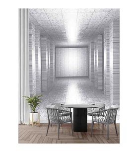Dreamwall 3D Tünel Desenli Isı Ve Ses Yalıtımlı Sağlıklı Tekstil Duvar Kağıdı (Gri)
