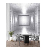 Dreamwall 3D Tünel Desenli Isı Ve Ses Yalıtımlı Sağlıklı Tekstil Duvar Kağıdı (Gri)