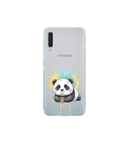 Samsung Galaxy A50 ile Uyumlu Splash Panda Tasarımlı Şeffaf Silikon Kılıf