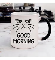 Good Morning Kedi Tasarımlı Sihirli Kupa