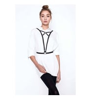 Göğüs Üstü Çapraz Detaylı Şık Harness (Kırmızı)