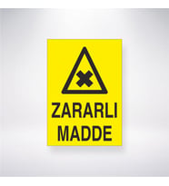 Zararlı Madde 21x28 Arkası Yapışkanlı Levha