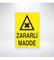 Zararlı Madde 21x28 Arkası Yapışkanlı Levha