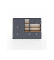 Arges Dolap 14 Raflı 9 Kapaklı 220x30x163 Antrasit-Antrasit/Çam