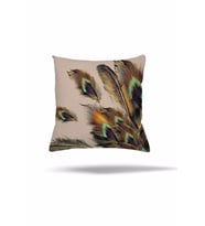 Kuş Tüyü Batik Bej Gizli Fermuarlı Yastık Kılıfı Kırlent Kılıfı Koltuk Yastık Kılıfı (Açık Bej)