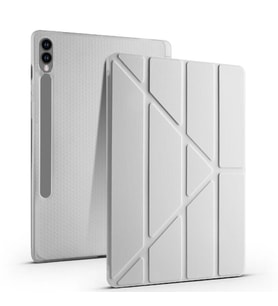 Samsung Galaxy Tab S9 Fe Plus X610 12.4 İnç Katlanabilir Kalemlikli Standlı Akıllı Kılıf (Gri)