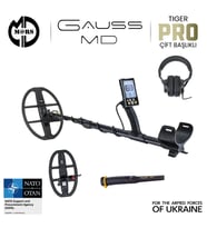 GAUSS MD Dedektör – TIGER 33x25,5cm + SNIPER 25x15cm Başlık – Pinpointer + Kulaklık