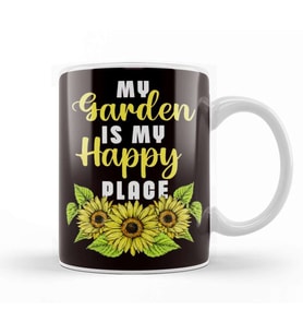 Garden Place Happy Gardener Gardening Landscaper Botanical Kupa Bardak Porselen