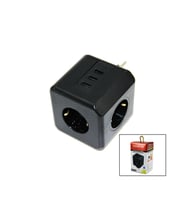 TERMAL AKIM KORUMALI  3X PRİZ 3X USB DUVAR TİPİ PRİZ SİYAH 10A - 2500W (5343)