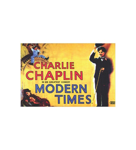 Charlie Chaplin Modern Times Film Afişi Retro MDF Tablo