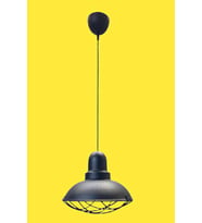 Rsylight Retro Siyah Metal Kafesli Dekoratif Tekli Kafe Mutfak Sarkıt Avize Çap:30 cm (Burnt Olive)